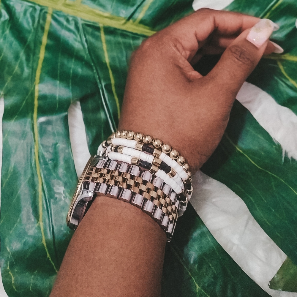 3/$30 My Tribe's Vibe Bracelet Set Black and White